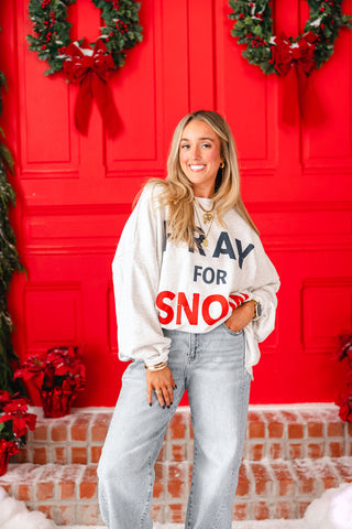 'Pray For Snow' Graphic Pullover