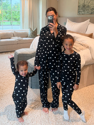 Polka Dot Ruffle Ribbed Zippy | Tiny Talulah