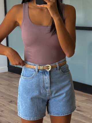 Base Ribbed Tank | Mocha