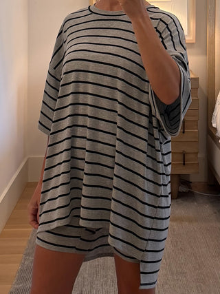 Novi Stripe Ribbed Tee + Shorts Set | 7 Colors Available | PREORDER