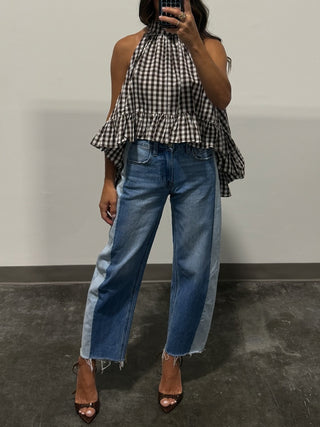 Remi Gingham Halter Swing Top