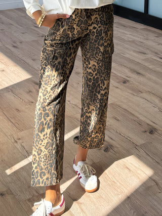 Untamed Printed Cargo Jeans | Leopard