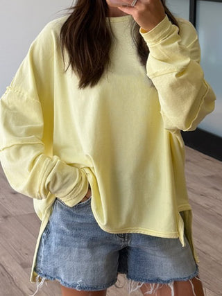Wave Catcher Oversized Top | Lemon