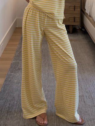 Miah Ribbed Knit Wide Leg Pants | Canary