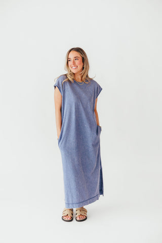 On The Go Midi Dress | Dusty Indigo