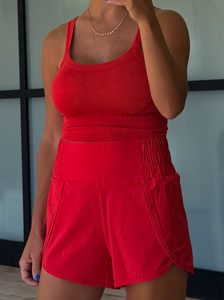 Vital Ribbed Crop Cami | Cherry