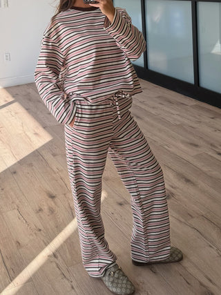 Off The Scene Stripe Long Sleeve | Chocolate Rose