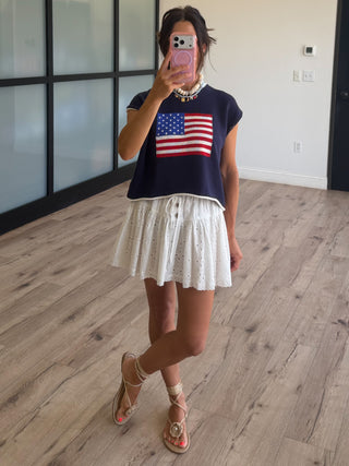 Flagstaff Knit Sweater Top | Navy