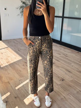 Untamed Printed Cargo Jeans | Leopard