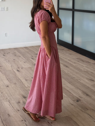Southern Skies Gingham Dress | Cherry