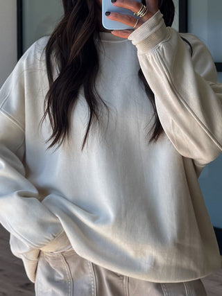Oak Park Mineral Wash Pullover | Ivory