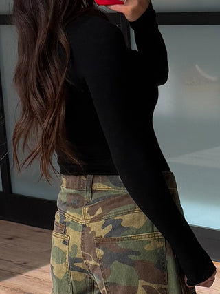 Daily Ribbed Long Sleeve | Black | RESTOCK