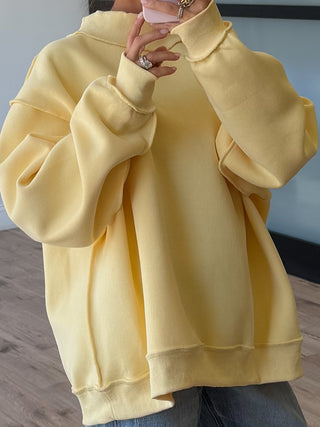 Inside-Out Mock Neck Sweatshirt | Canary
