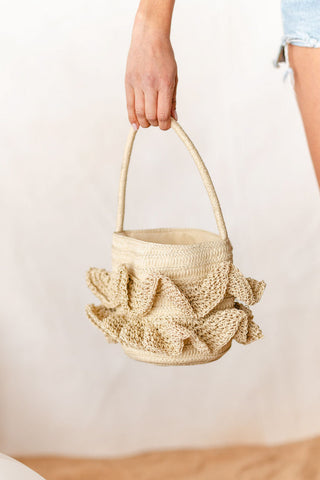 Ruffle Bucket Bag | Ivory