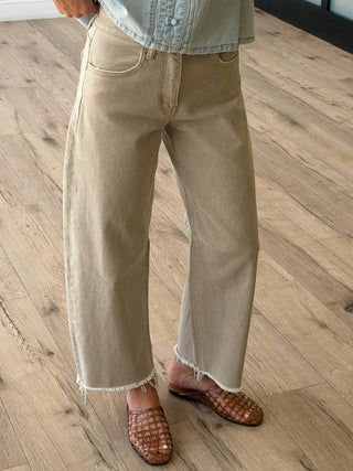 Cinder Wide Fray Hem Jeans
