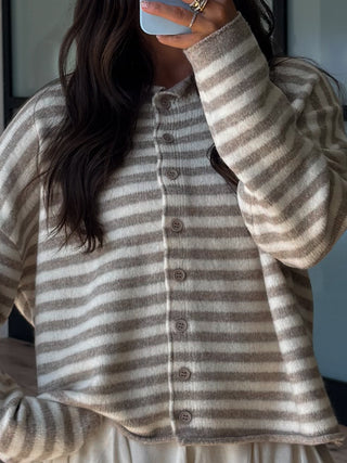Rielle Stripe Cardigan | Natural