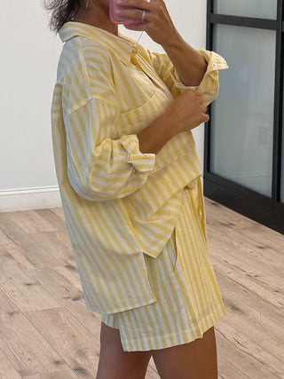 Rian Stripe Button-Down | Lemon | RESTOCK