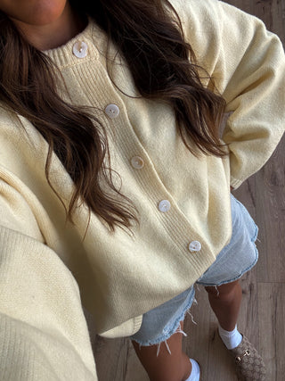 Shaffer Button Cardigan | Buttercream