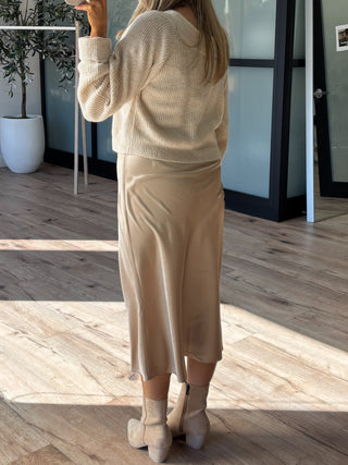 Celine Sweater + Slip Dress Set | Champagne | +Plus Available