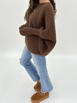 Harmony Ribbed Knit Sweater | Chocolate