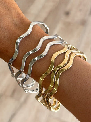 Wave Stack Bangle Set | 2 Colors Available