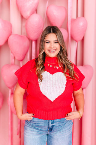 Big Heart Knit Top | +Plus Available