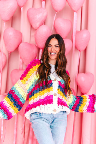 Wrapped In Color Stripe Cardigan