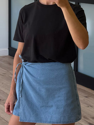 Kerrie Wrap Denim Skort
