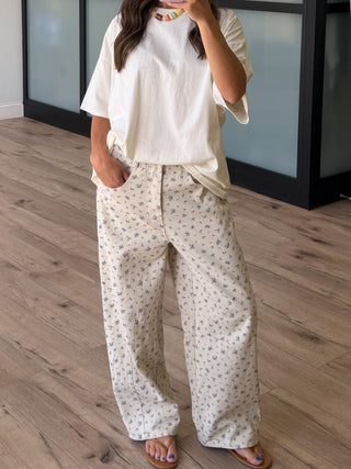 Wisteria Garden Barrel Jeans