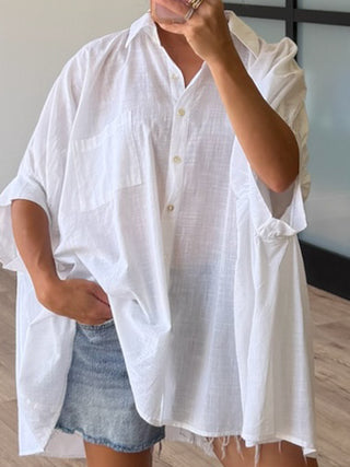 Nia Cotton Swing Top | White