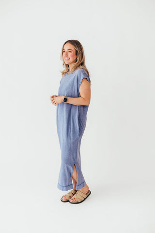 On The Go Midi Dress | Dusty Indigo