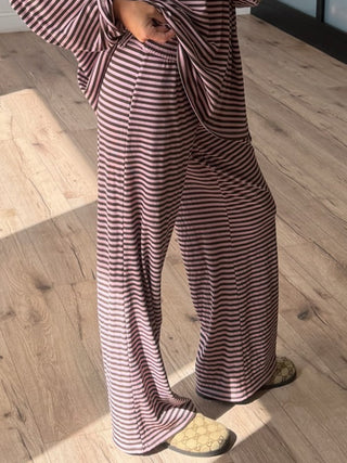 Rest Mode Ribbed Lounge Pants | Mocha Rose