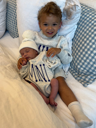 Kids "MINI" Mock Neck Shorts Set | Grey | Tiny Talulah