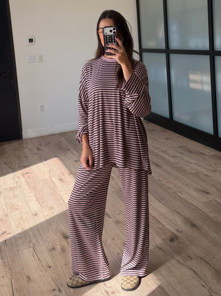 Rest Mode Ribbed Pullover | Mocha Rose