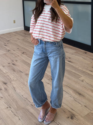 Boat Day Boyfriend Tee | Red