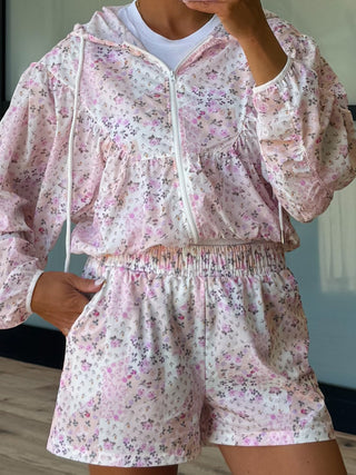 Azalea Windbreaker Jacket | Pink Patchwork