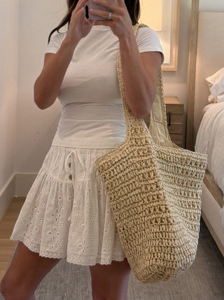 Let's Escape Raffia Tote Bag | Ivory | RESTOCK
