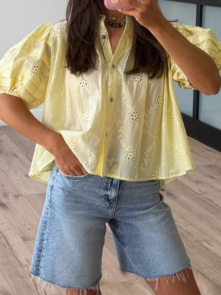 Copacabana Puff Sleeve Blouse | Canary Willow