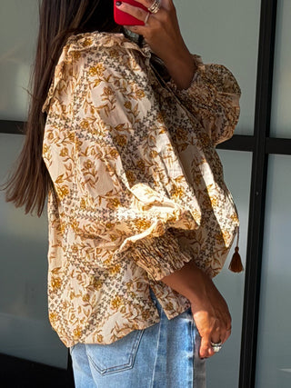 Golden Sky Ruffle Top