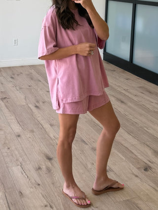 Field Day Tee + Shorts Set | Rose