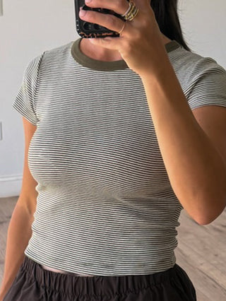 Lakeside Stripe Tee | Olive