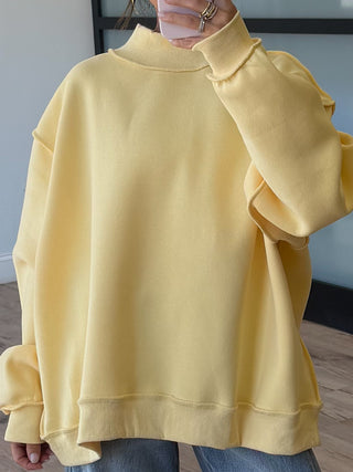 Inside-Out Mock Neck Sweatshirt | Canary