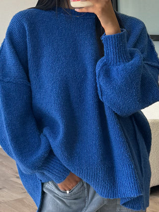 Lev Textured Sweater | Cobalt | +Plus Available