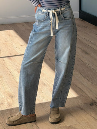 Andie Drawstring Barrel Jeans | +Plus Available