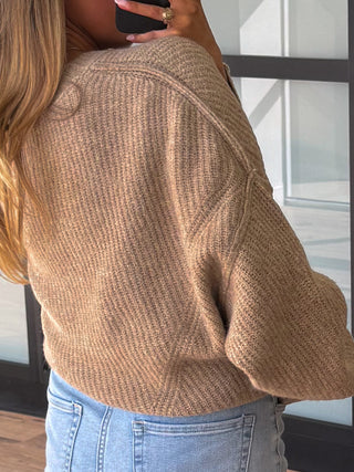 Jayce Crew Sweater | Taupe