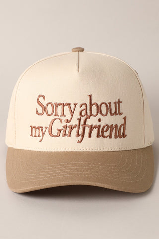 'Sorry About My Girlfriend' Canvas Cap | 2 Colors Available