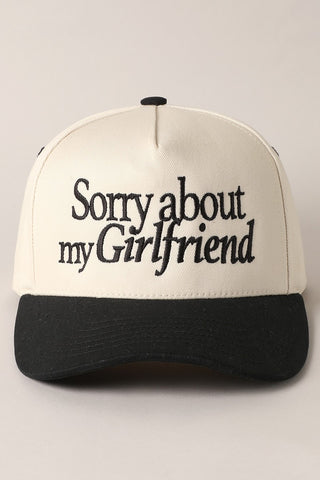 'Sorry About My Girlfriend' Canvas Cap | 2 Colors Available