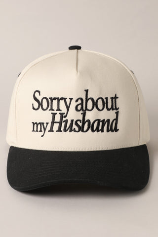 'Sorry About My Husband' Canvas Cap | 4 Colors Available