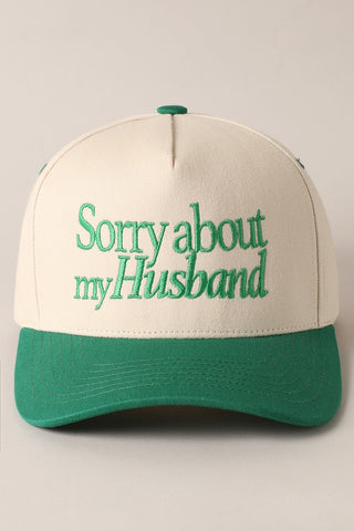 'Sorry About My Husband' Canvas Cap | 4 Colors Available