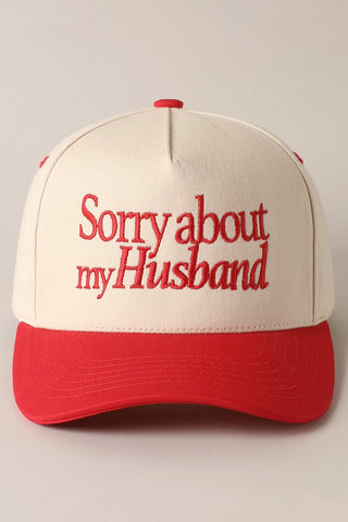 'Sorry About My Husband' Canvas Cap | 4 Colors Available